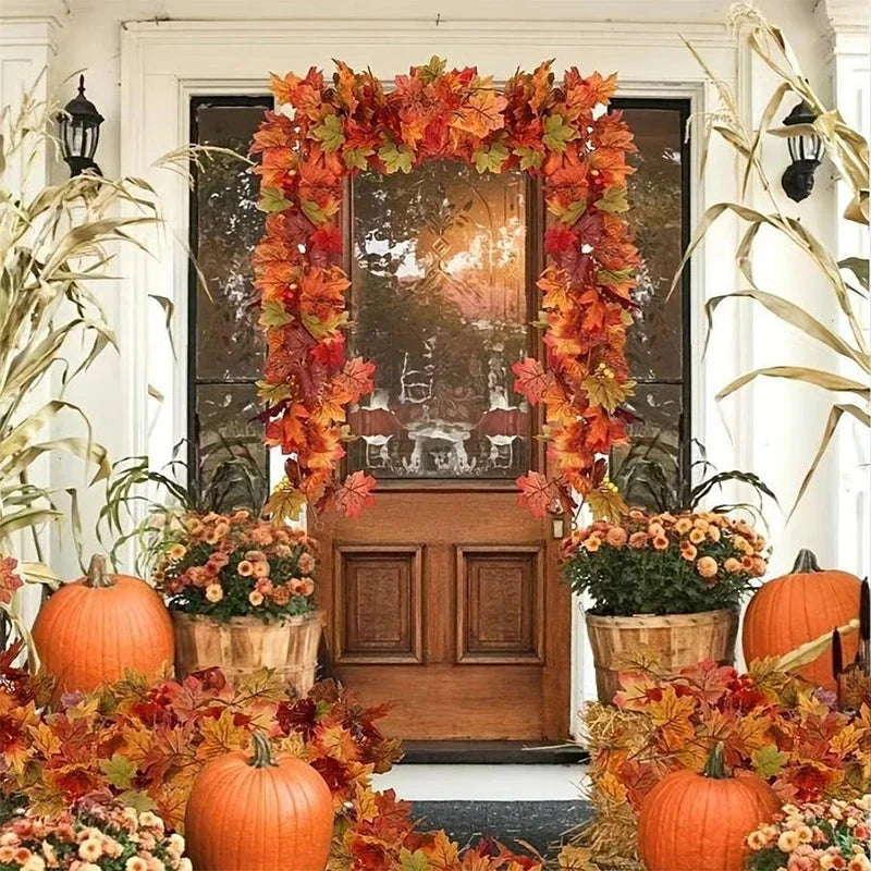 Artificial Fall Maple Leaf Garland 2M - Occasions