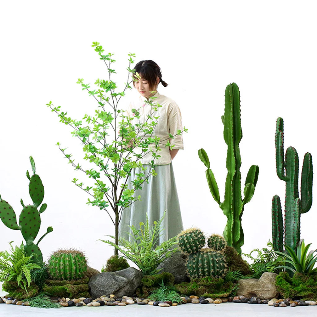 Artificial Indoor Cactus Tree Set Premium 4X 120cm Green Fake Simulation Decorative - 6 Heads