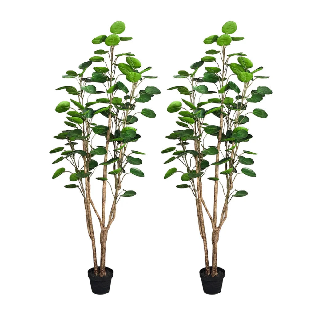 Artificial Indoor Pocket Money Tree Set Premium 2X 150cm Green Fake Simulation Decorative