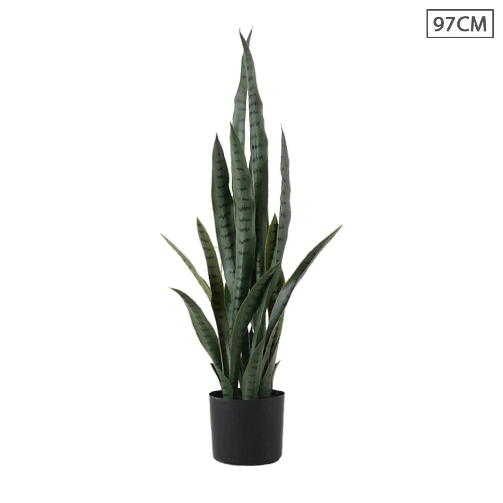 Artificial Indoor Snake Sansevieria Plant Premium 97cm Fake Decoration Tree with Flower Pot