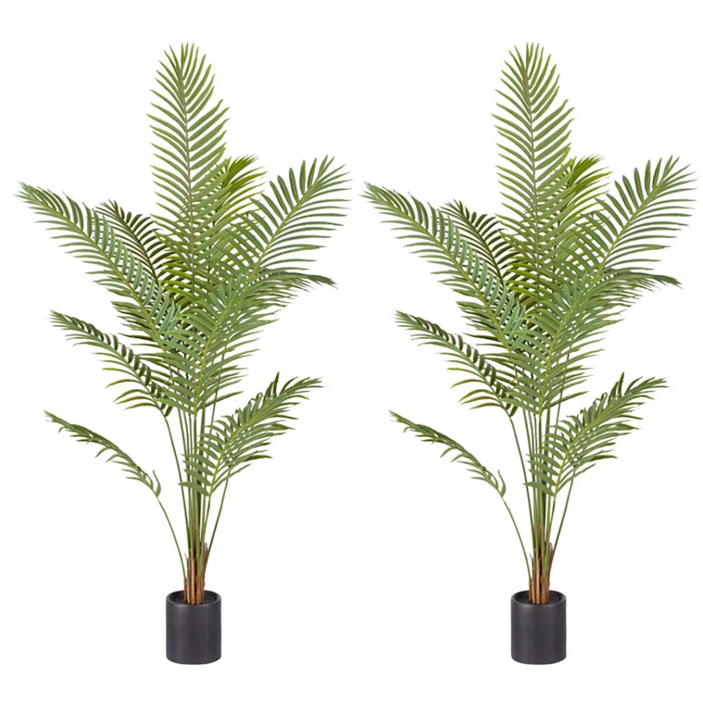 Artificial Rogue Areca Palm Tree 2X 210cm Green Indoor Fake Tropical Plant Home Office Decor