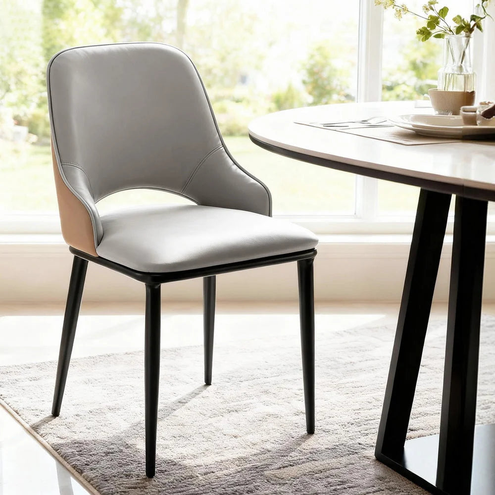 Artiss 1x Dining Chair Hollow PU Leather Kitchen Lounge