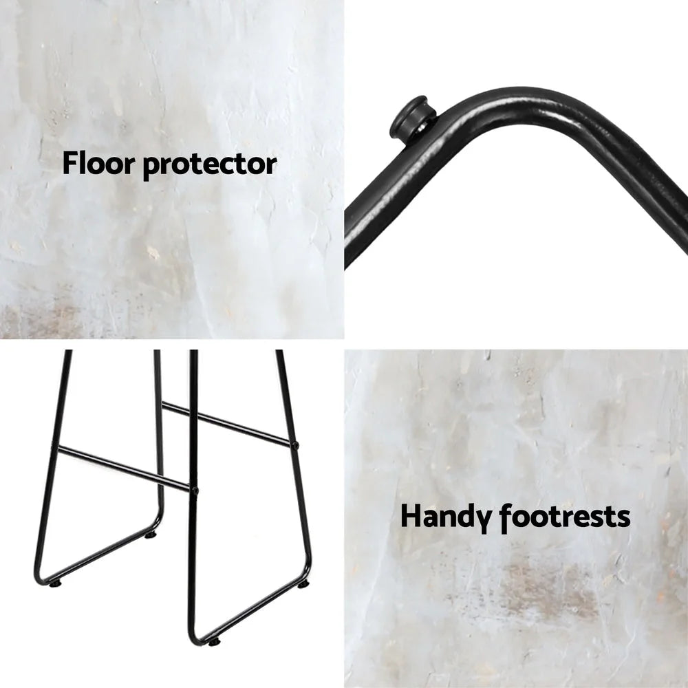 Artiss 4x Bar Stools Leather Padded Metal - Furniture > Bar