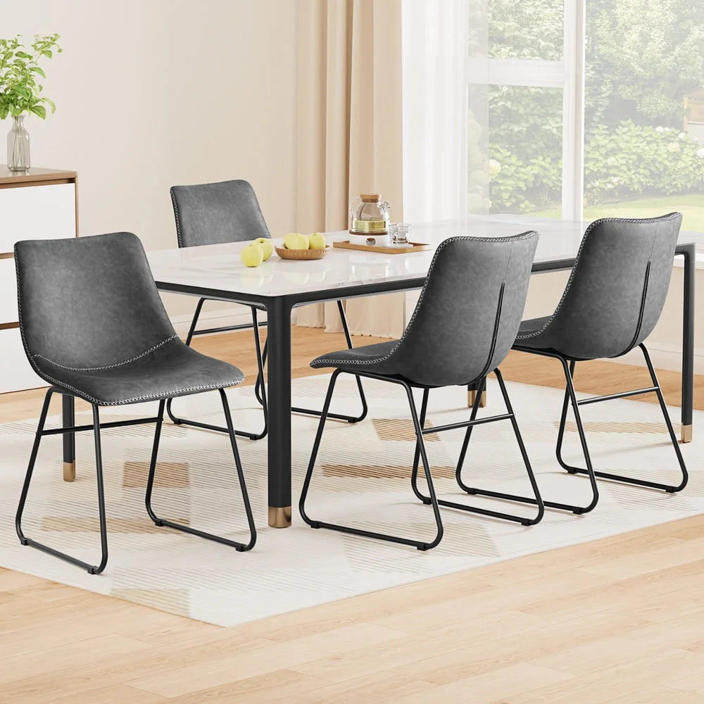 Artiss 4x Dining Chairs Retro PU Leather Kitchen Lounge