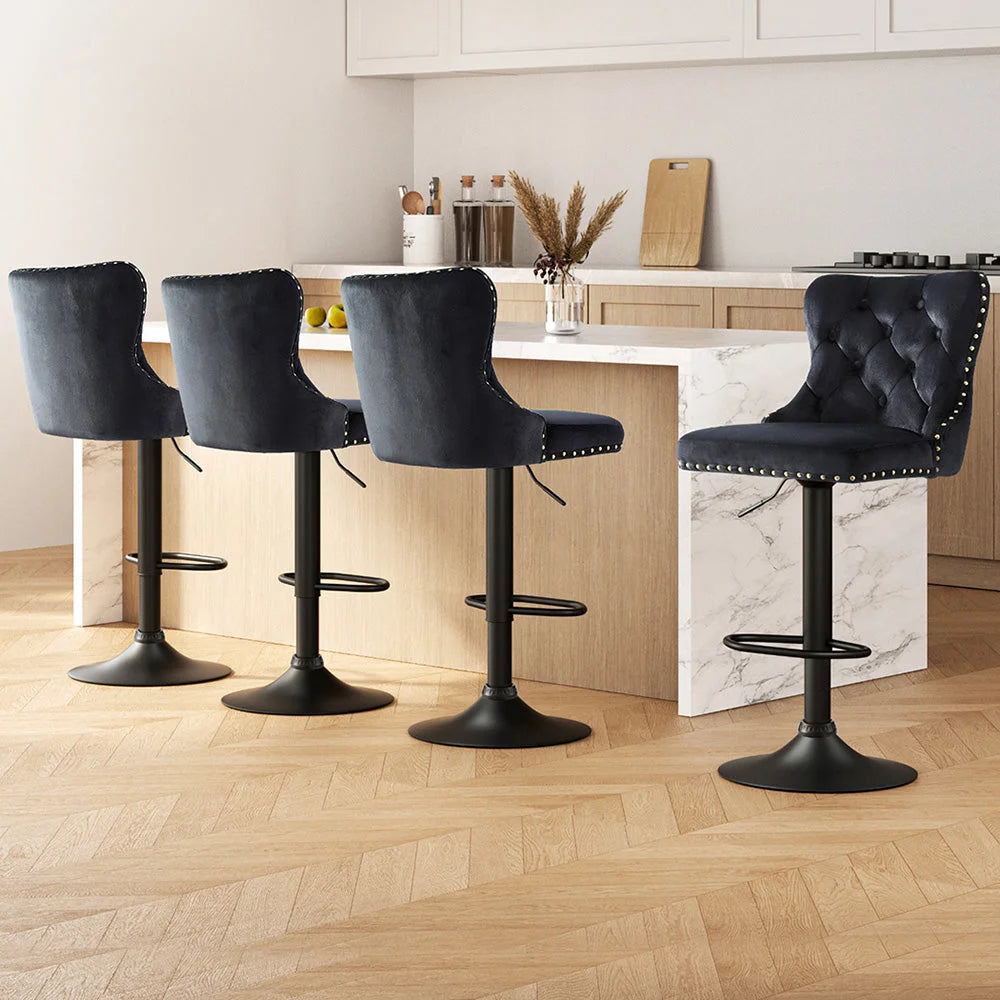 Bar stool adjustable with seat padding and sturdy legs