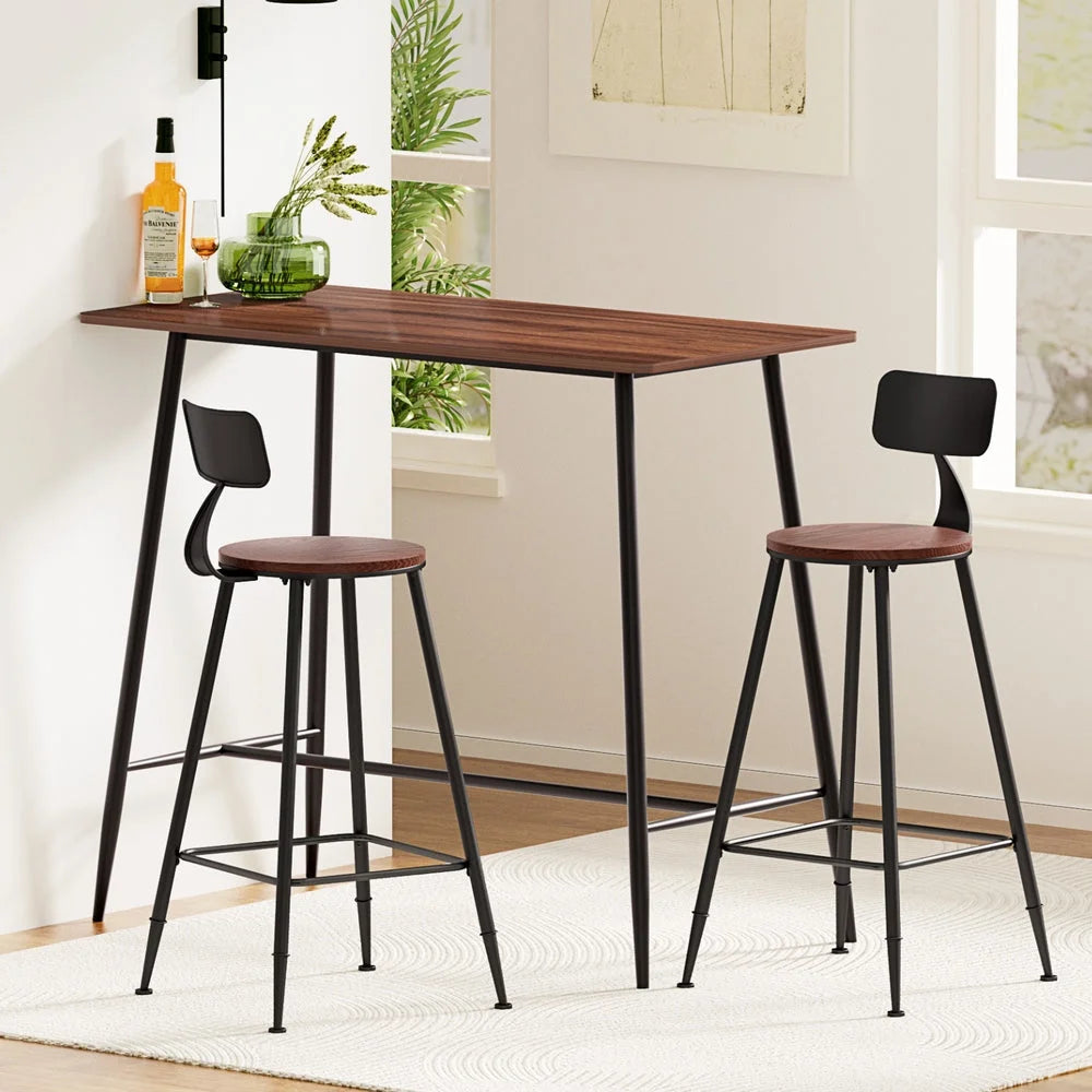 Artiss Bar Table and Stools Set Dining Desk Kitchen Chairs