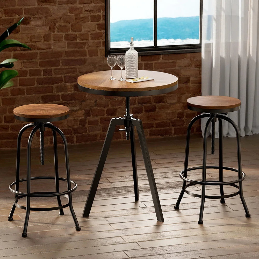 Artiss Bar Table Stools Set Dining Desk Industrial Kitchen