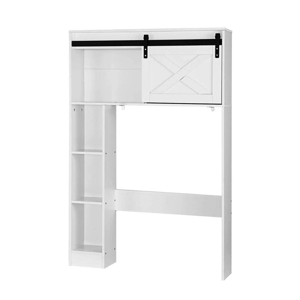 Bathroom Cabinet Over Toilet Storage with Organiser Laundry Shelf 128cm