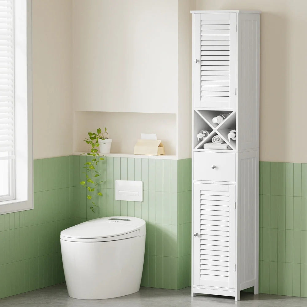 Artiss Bathroom Storage Cabinet 170cm Tall Slim Organiser