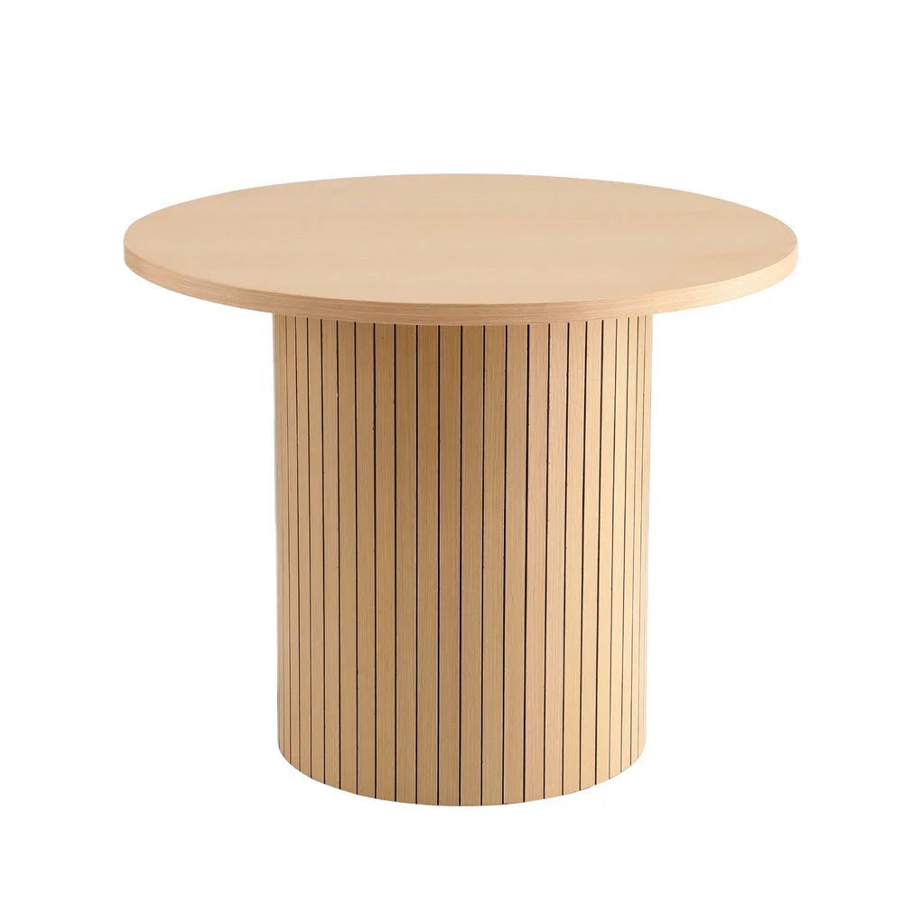 Artiss Coffee Table Round Fluted - Furniture > Living Room