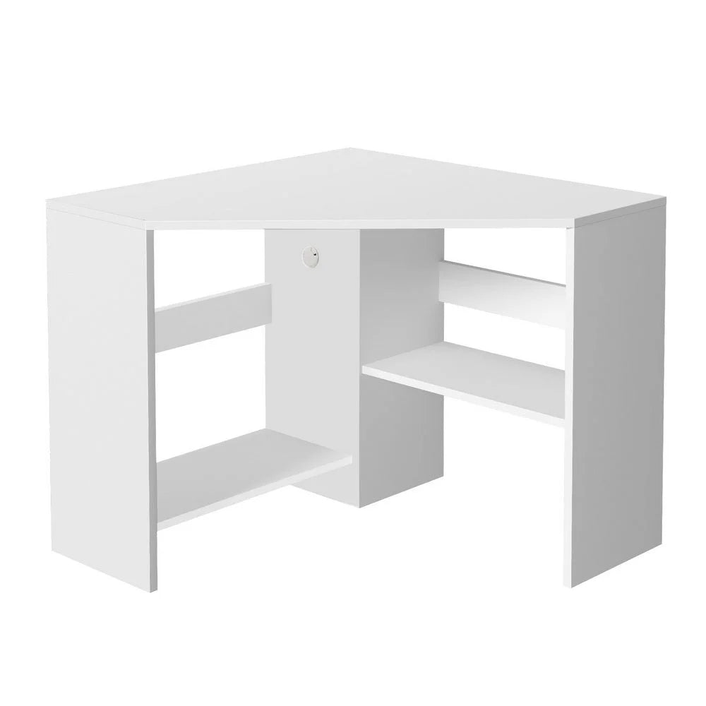 Desk with corner computer shelves cpu