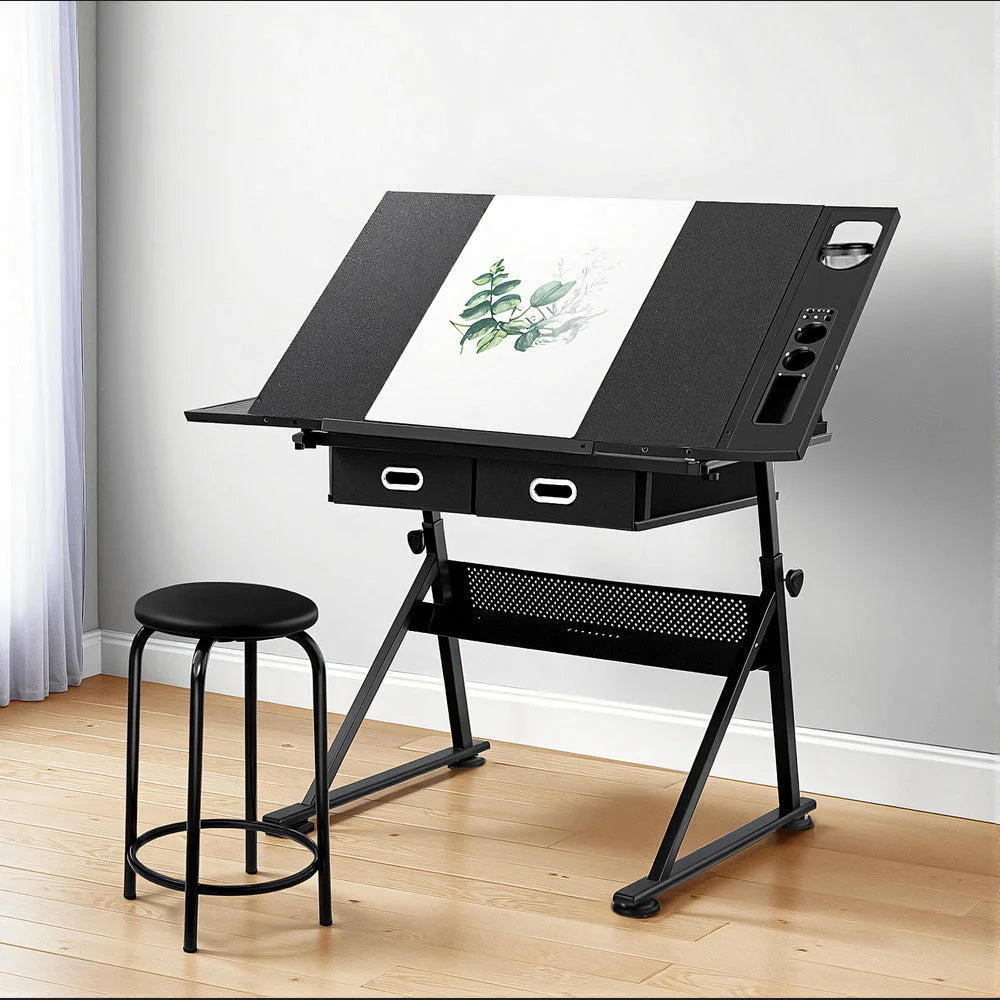 Artiss Drawing Desk Stool Set Drafting Table Adjustable