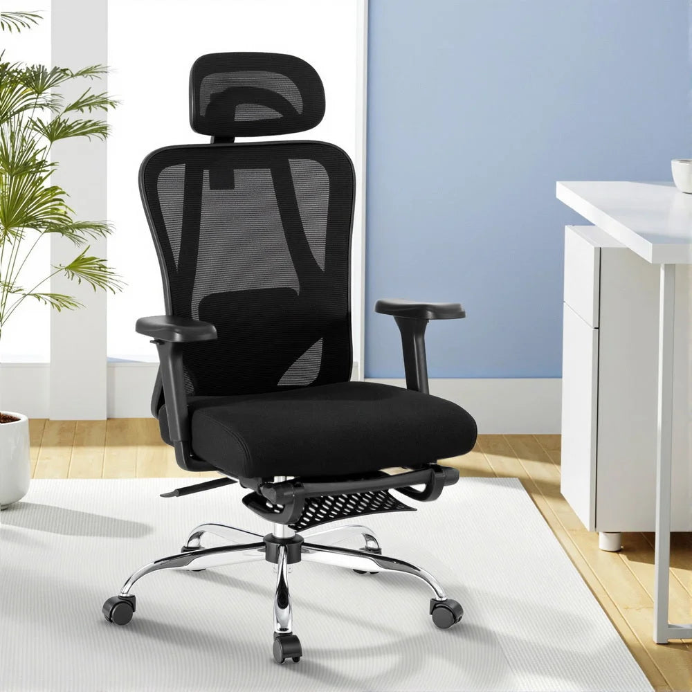 Artiss Ergonomic Mesh Office Chair Black - Furniture >