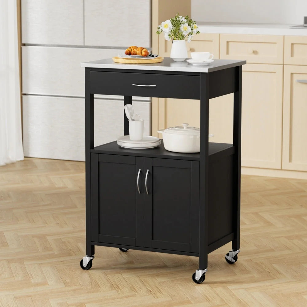 Artiss Kitchen Island Trolley Rolling Serving Cart Storage