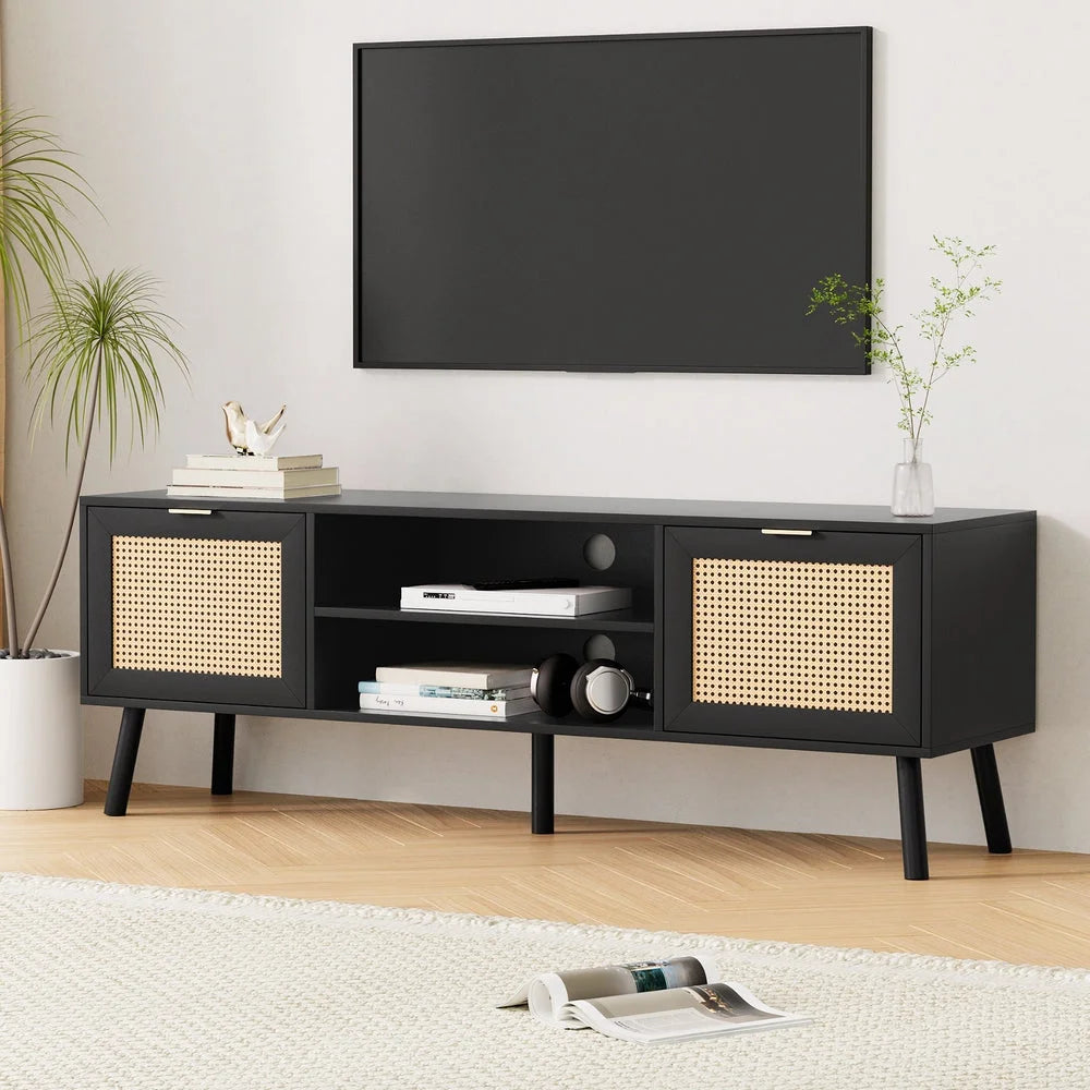 Artiss TV Unit 150cm Storage Cabinet Black - Furniture >