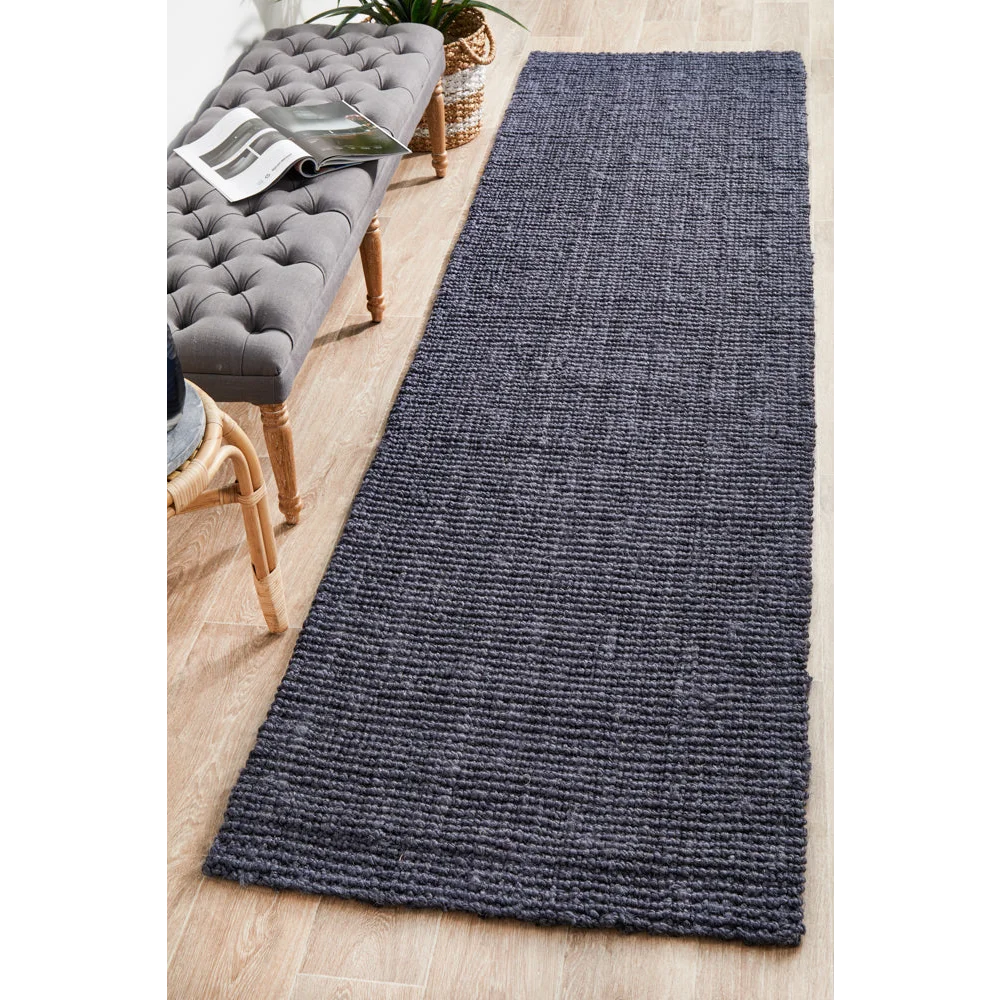 Atrium Barker Navy Runner by Rug Culture - 300X80CM - Home