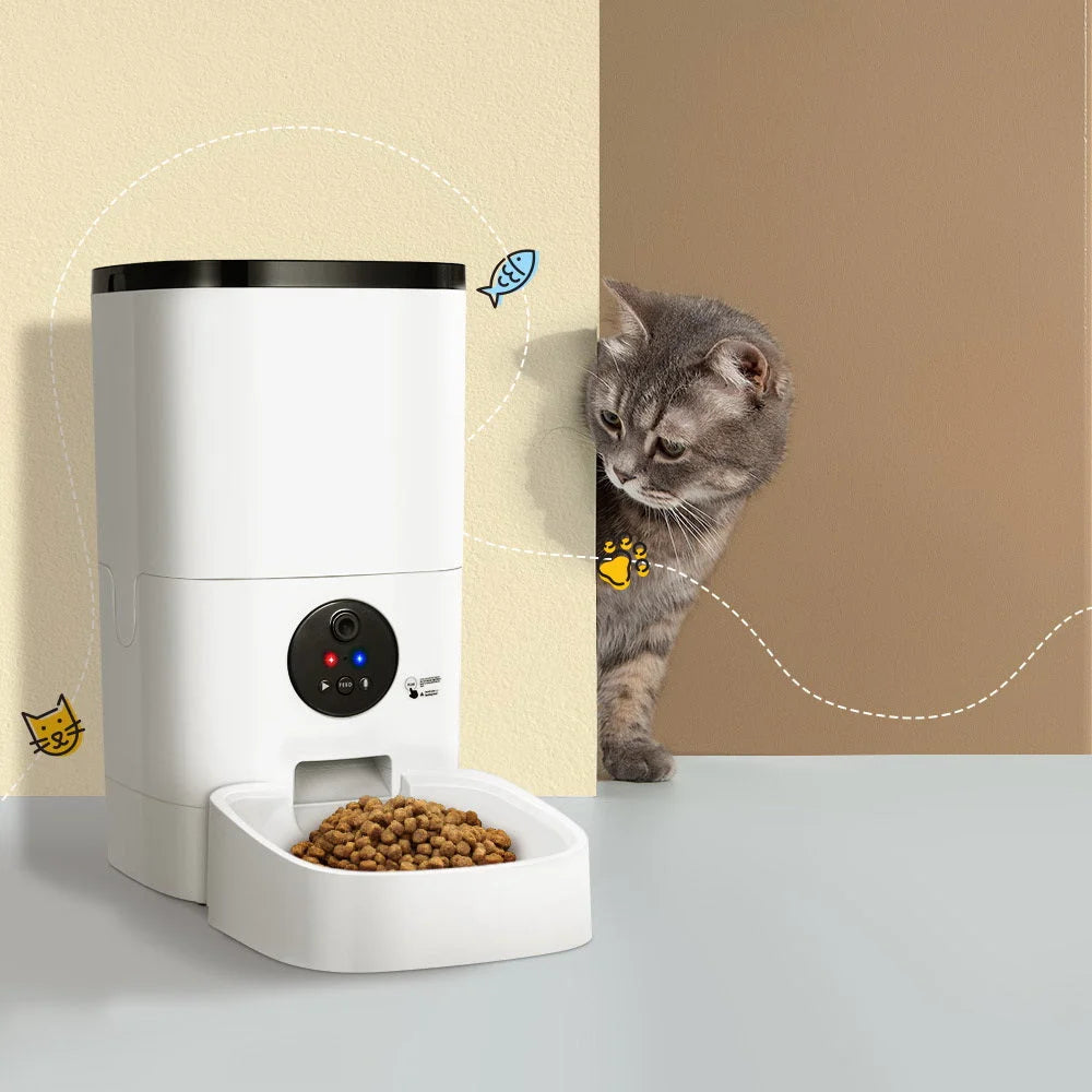 Automatic Pet Feeder 6L WiFi Camera Dog Cat Smart Food