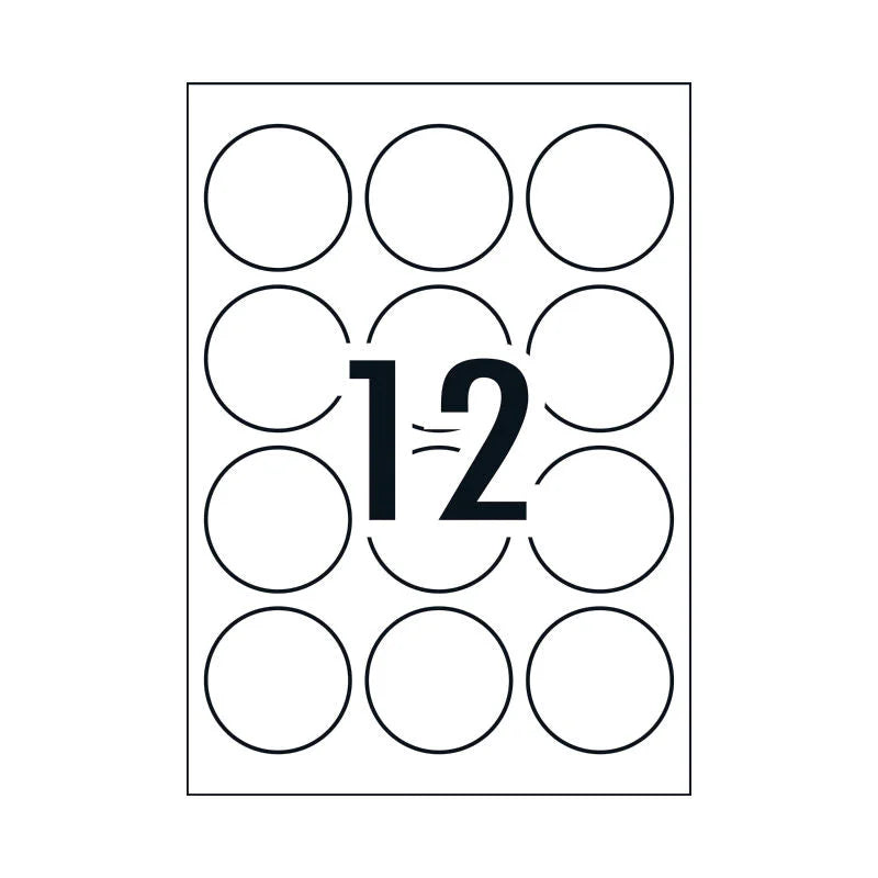 AVERY Label L7105 Round 60mm 12Up - Pack of 10