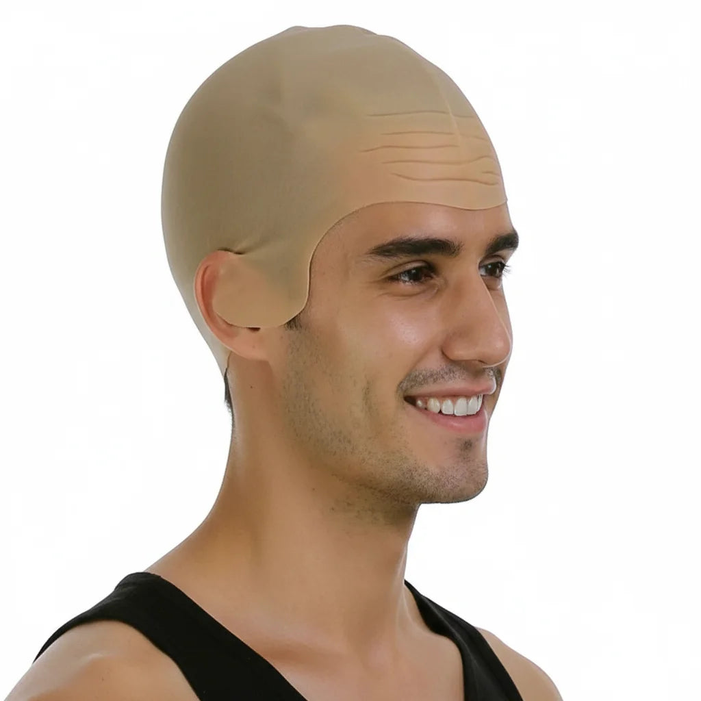Bald Skinhead Wig Cap Costume Rubber Latex Dress Up Party
