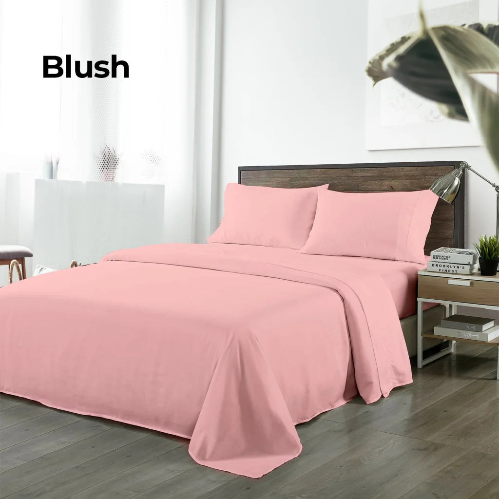 Bamboo Blended Sheet Set Blush - King Royal Comfort