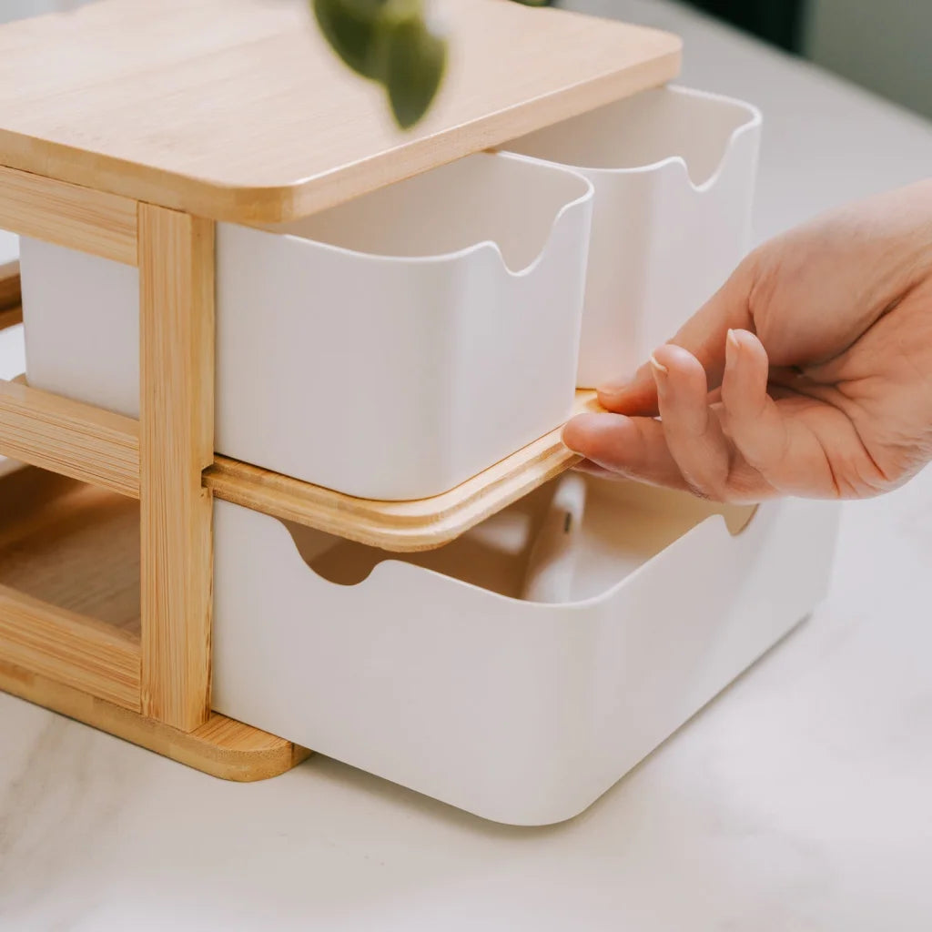 Bamboo Fibre Storage Drawer Set - Furniture > Office >
