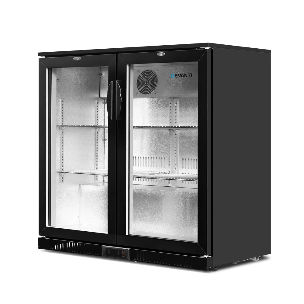 Bar Fridge 2 Glass Door Commercial Display Freezer Drink