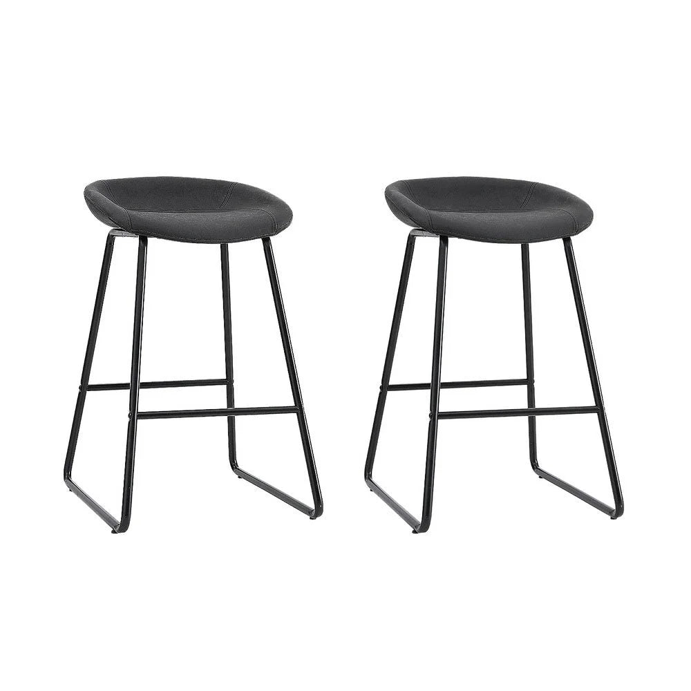 Bar Stools Set of 2 Kitchen Dining Chairs Counter Stool PU