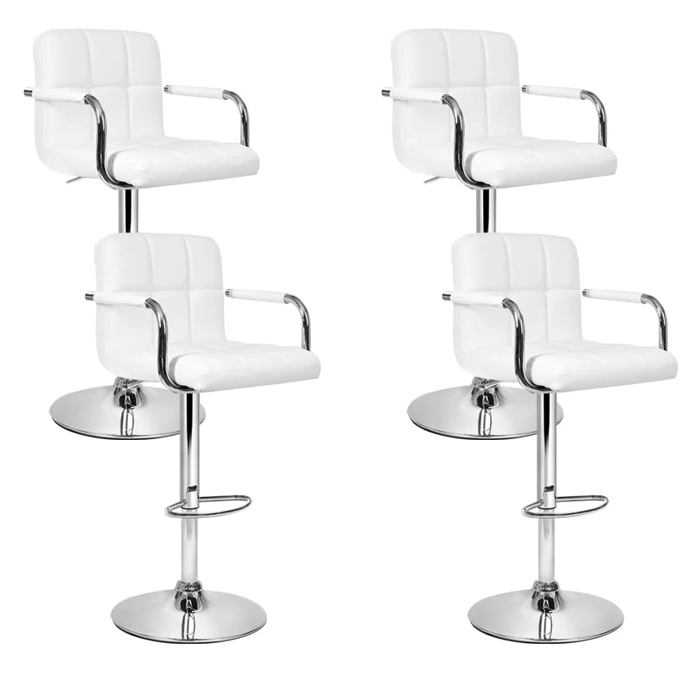 Bar Stools Set of 4 Kitchen Swivel Bar Stool PU Leather Gas