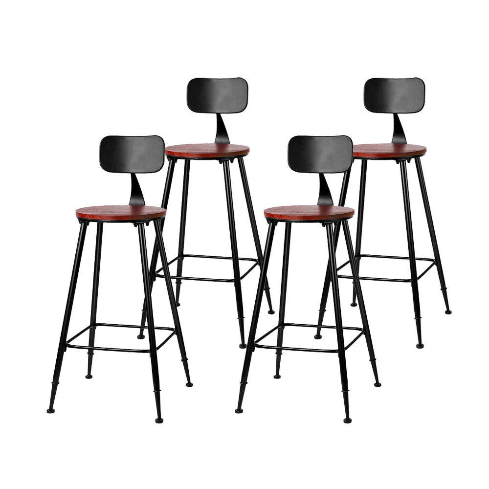 Bar Stools Set of 4 Vintage Metal Chairs
