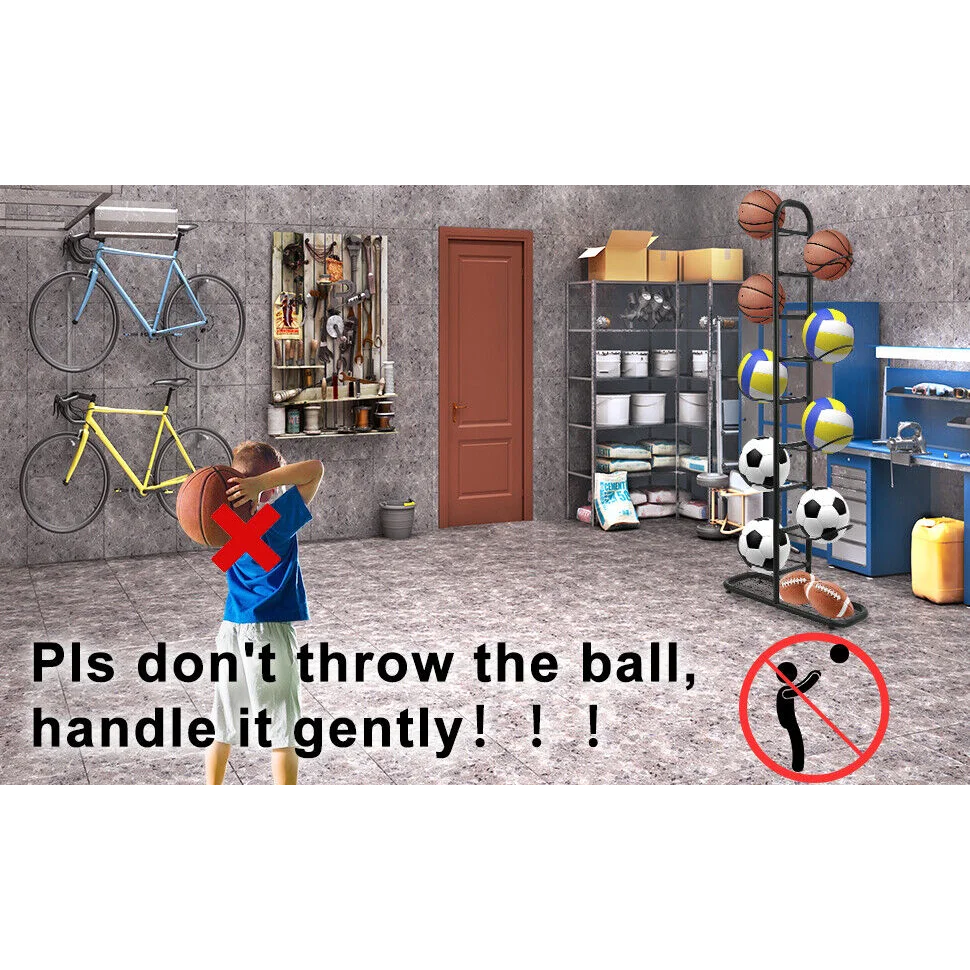 Basketball Soccer Storage Rack Sport Ball Organizer Ball