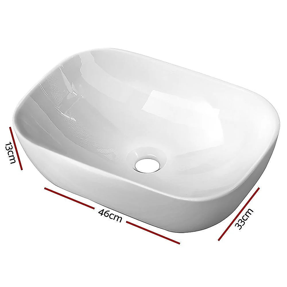 Bathroom Basin Vanity Sink Ceramic Oval Above Counter Top