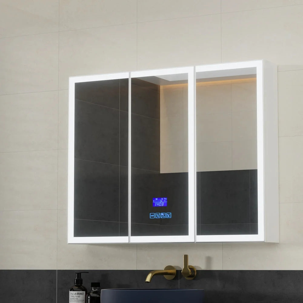 Bathroom Mirror Wall Cabinet LED Light Vanity Shaving
