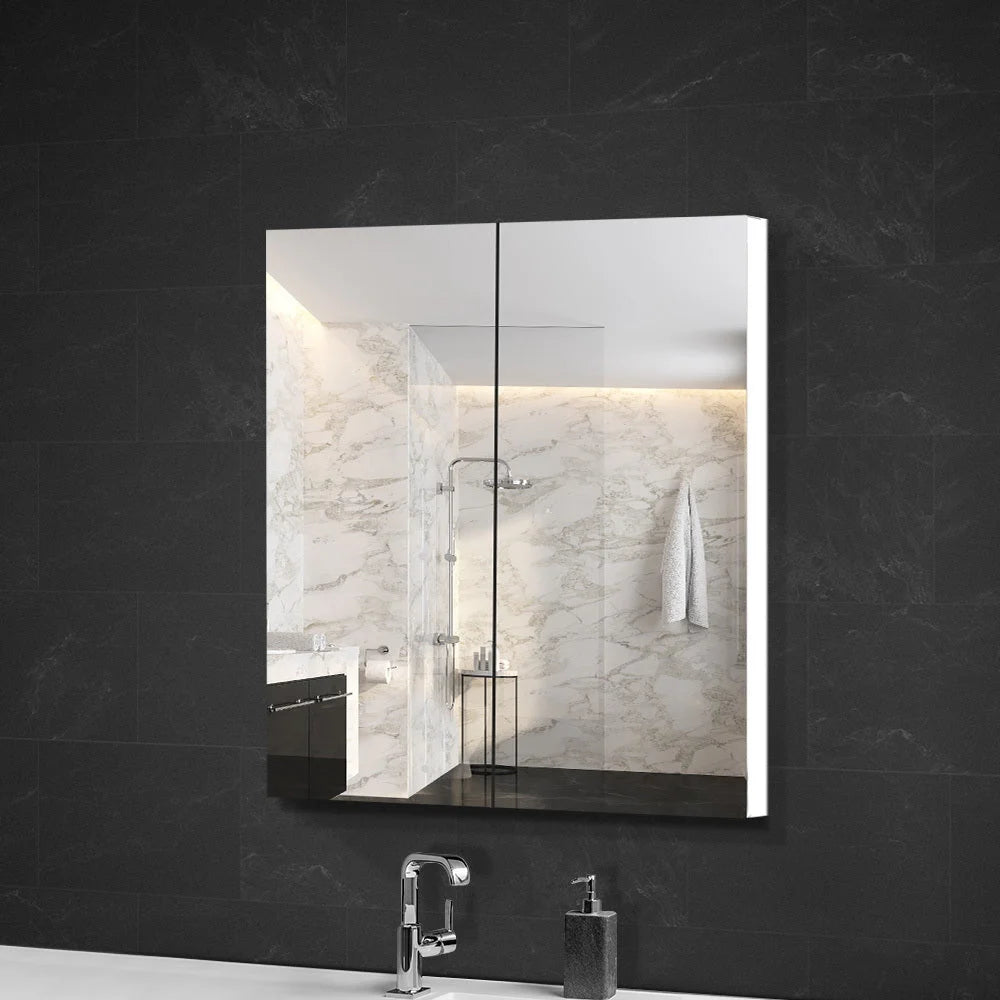 Bathroom Vanity Mirror Cabinet White - Cefito