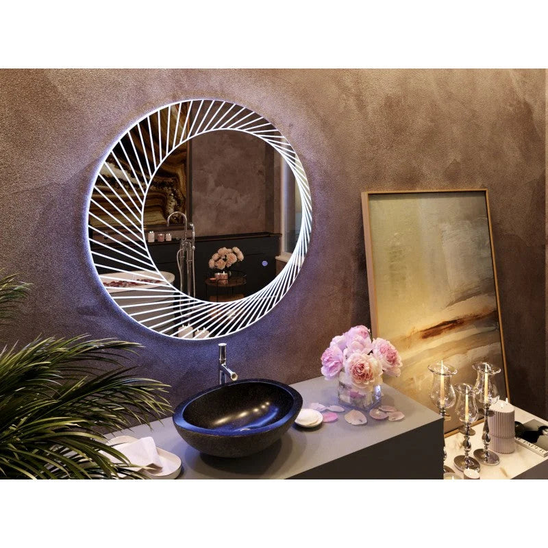 Bathroom Wall Mirror Bucciano Round LED - Home & Garden
