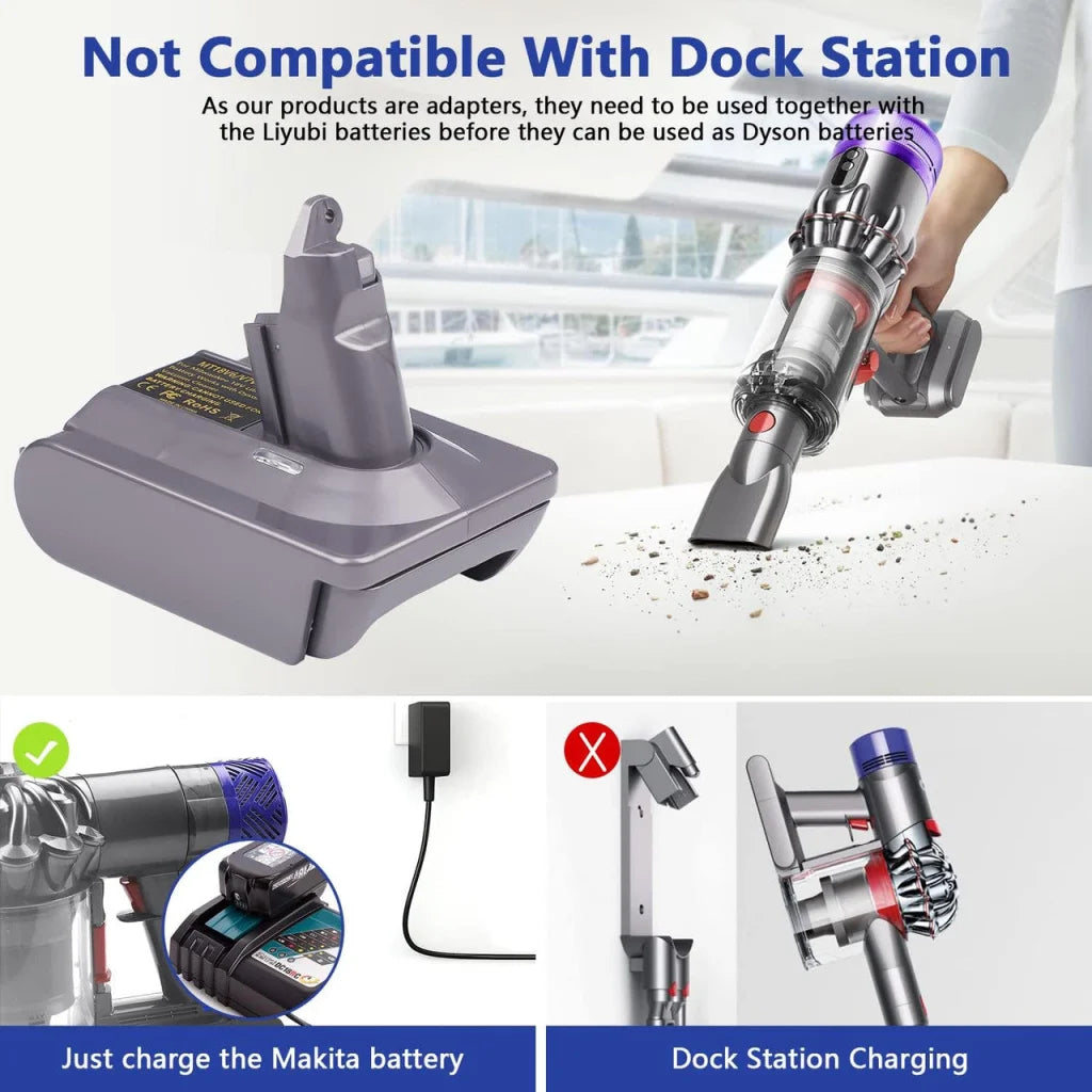Battery Converter Adapter for Makita 18V to Dyson V7 & V8
