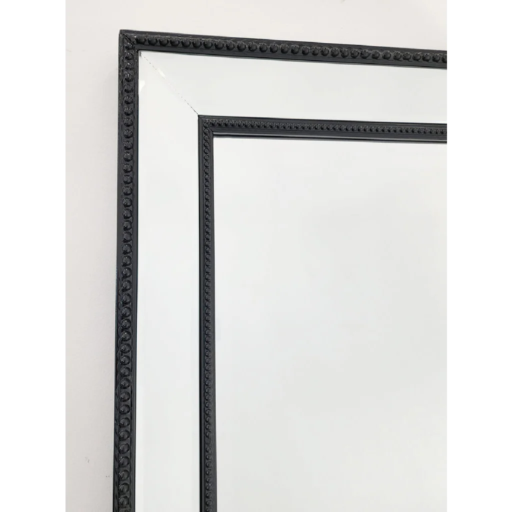 Beaded Framed Mirror Black - Free Standing 50cm x 170cm