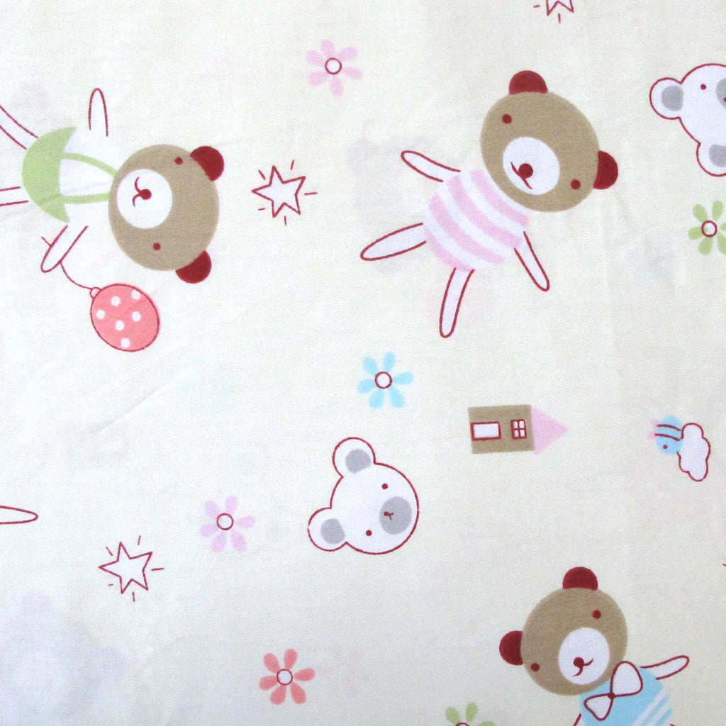 Bear Fashionista Baby Sheet Set Cot Size 100% Cotton