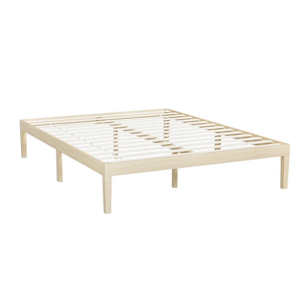 Double wooden bed frame