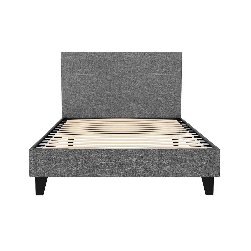 Bed Frame Fabric - Grey King Single - Bedroom