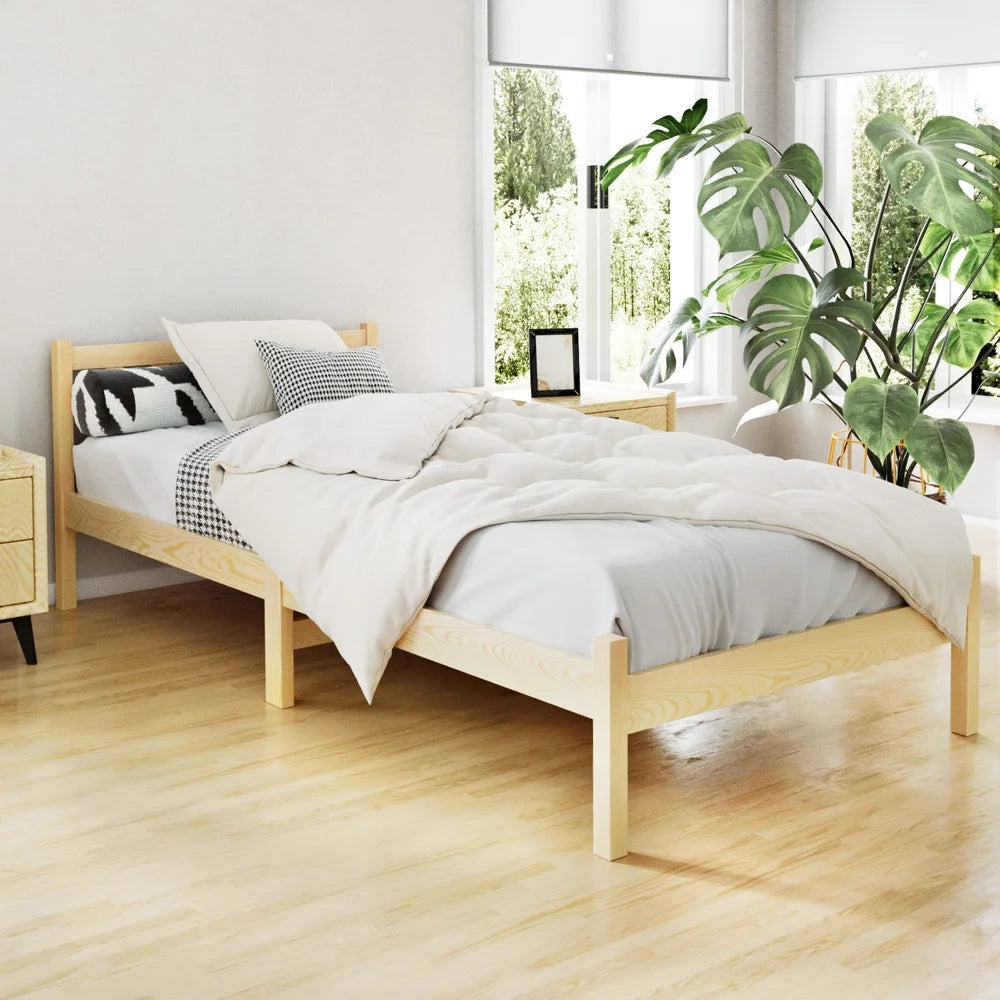 Bed Frame Single Size Wooden - Oak SOFIE