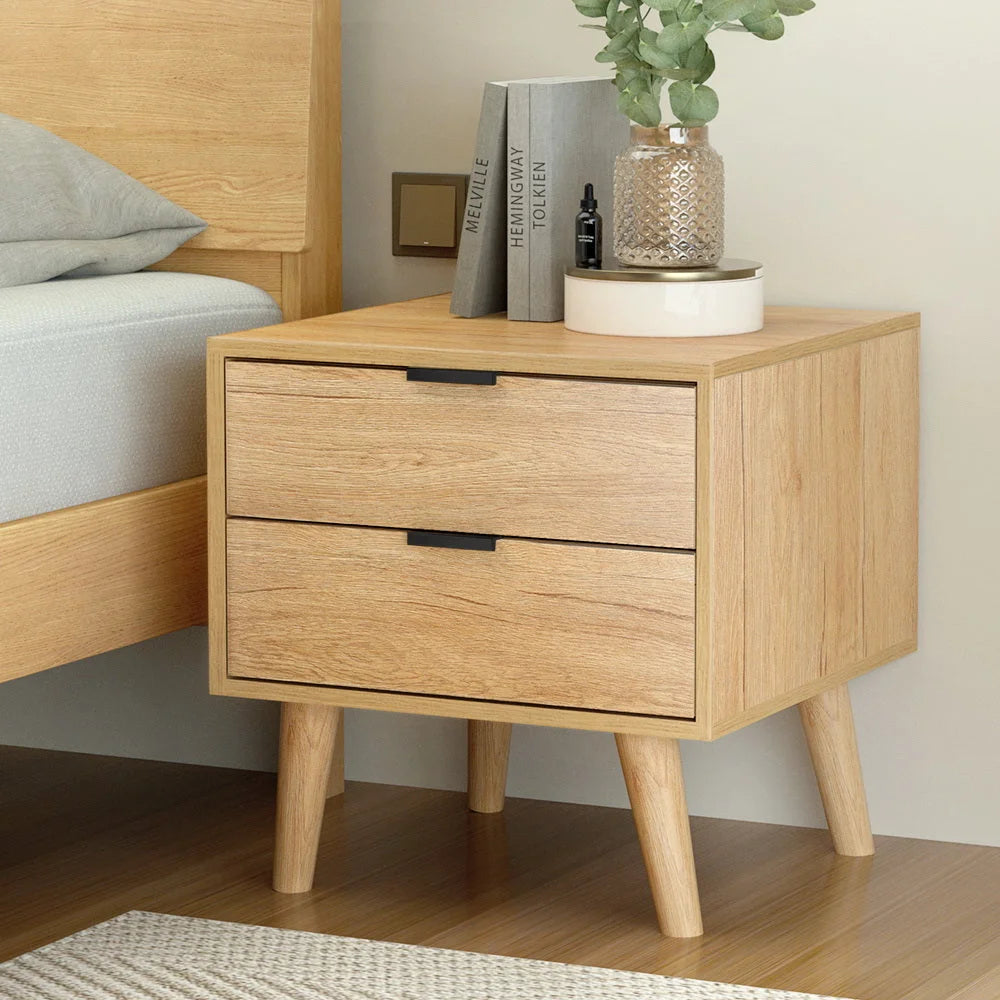 Bedside Table Drawers Nightstand Side End Table Storage