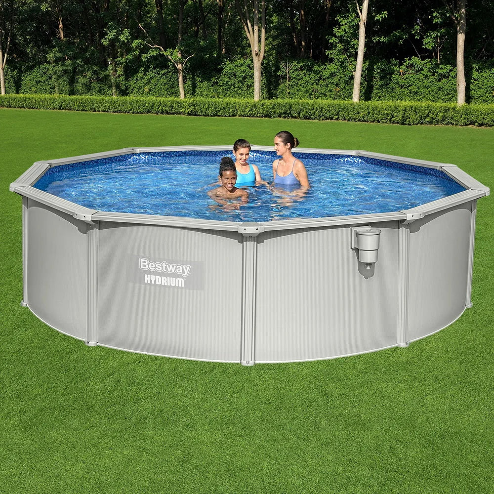 Bestway Swimming Pool Steel Frame Round Pool Set 457cm w/