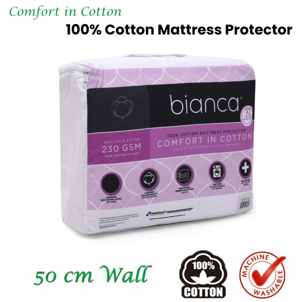 Bianca Comfort in Cotton Mattress Protector Double - Home &
