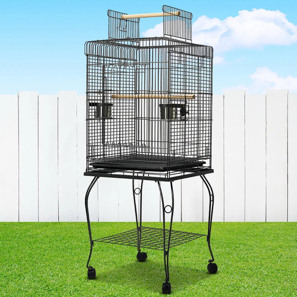 Bird Cage Large with Perch Black - Bird
