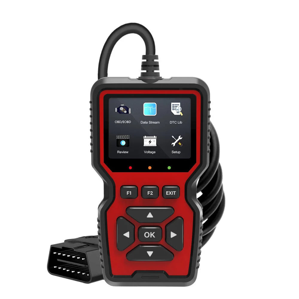 Black and Red OBD2 Scanner Car Diagnostic Tool - Engine