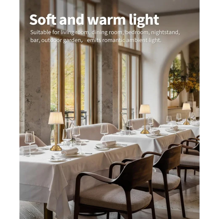 Black and White Elegant Rechargeable Fabric Shade LED Lamp