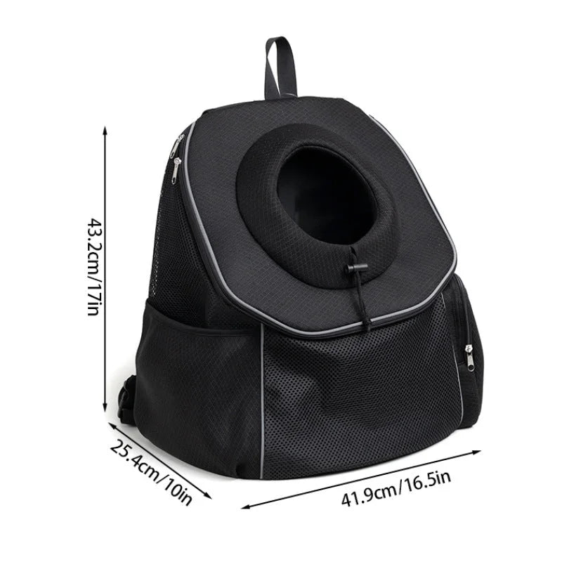 Black Breathable Mesh Pet Carrier Backpack - Head-Out