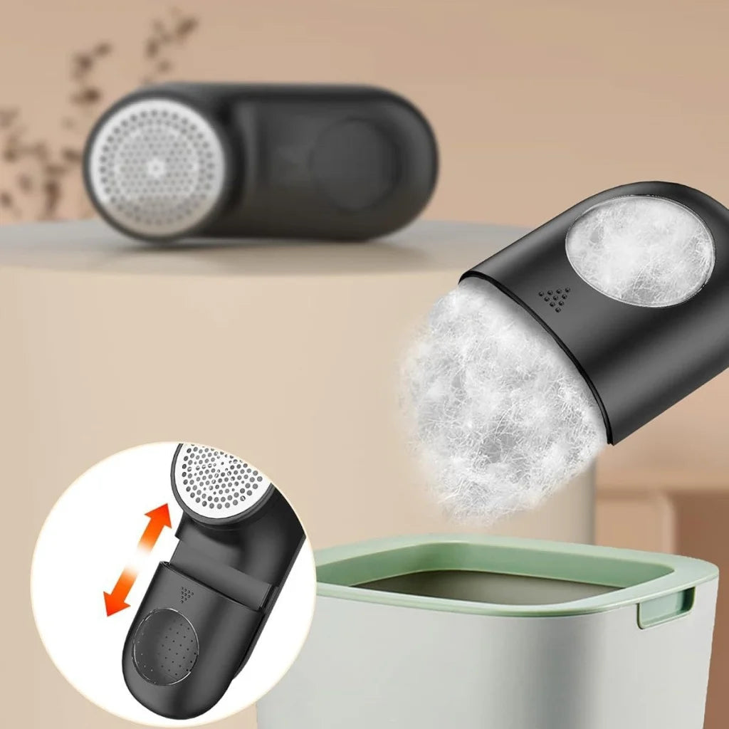 Black Digital Display Electric Lint Remover - 3-Speed USB