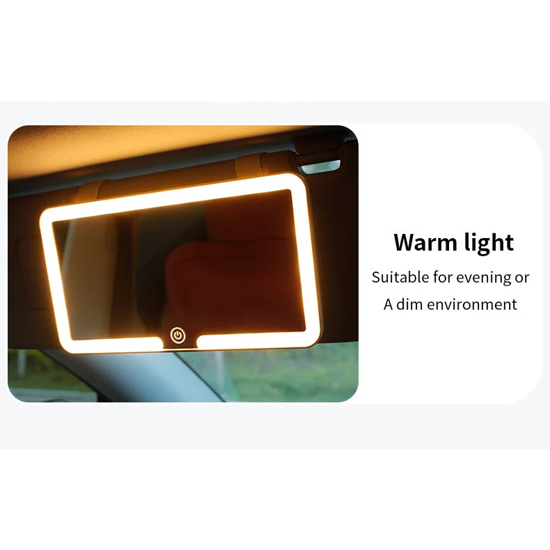 Black double button Car Sun Visor Makeup Mirror with LED