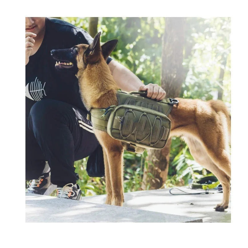 Black Durable Dog Saddle Bag Harness for Outdoor Adventures